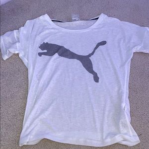 Puma white shirt sleeve tee shirt
